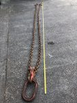 2 LEG SET OF CHAIN SLINGS 13MM 4M LONG WITH C HOOKS AND SHORTENERS 7.5 TONNE